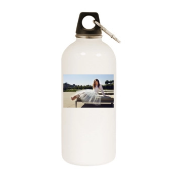 Emilia Clarke White Water Bottle With Carabiner