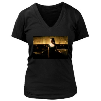 Emilia Clarke Women's Deep V-Neck TShirt