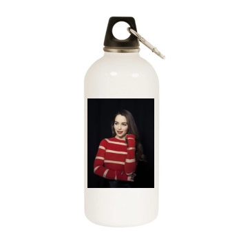 Emilia Clarke White Water Bottle With Carabiner