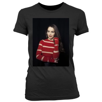 Emilia Clarke Women's Junior Cut Crewneck T-Shirt