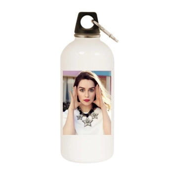 Emilia Clarke White Water Bottle With Carabiner