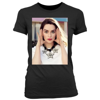 Emilia Clarke Women's Junior Cut Crewneck T-Shirt