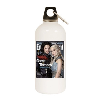 Emilia Clarke White Water Bottle With Carabiner