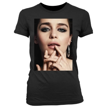 Emilia Clarke Women's Junior Cut Crewneck T-Shirt