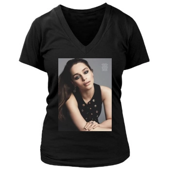 Emilia Clarke Women's Deep V-Neck TShirt