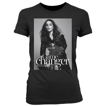 Emilia Clarke Women's Junior Cut Crewneck T-Shirt