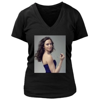 Emily Blunt Women's Deep V-Neck TShirt