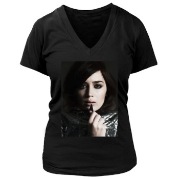 Emily Blunt Women's Deep V-Neck TShirt