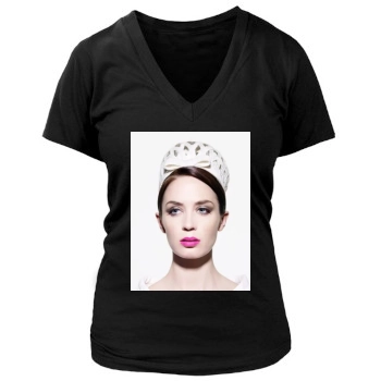 Emily Blunt Women's Deep V-Neck TShirt