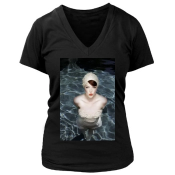 Emma Stone Women's Deep V-Neck TShirt