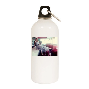 Emma Stone White Water Bottle With Carabiner