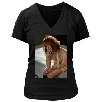 Emma Stone Women's Deep V-Neck TShirt