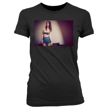 Emily Ratajkowski Women's Junior Cut Crewneck T-Shirt