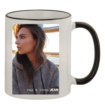 Emily Ratajkowski 11oz Colored Rim & Handle Mug