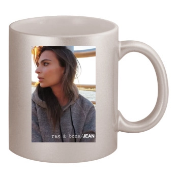 Emily Ratajkowski 11oz Metallic Silver Mug