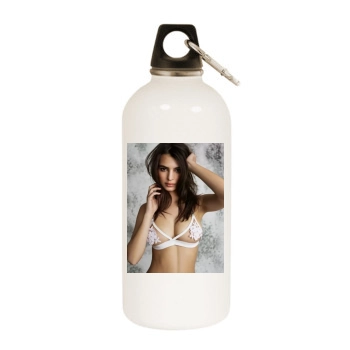 Emily Ratajkowski White Water Bottle With Carabiner