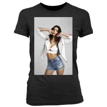 Emily Ratajkowski Women's Junior Cut Crewneck T-Shirt