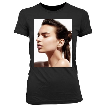 Emily Ratajkowski Women's Junior Cut Crewneck T-Shirt