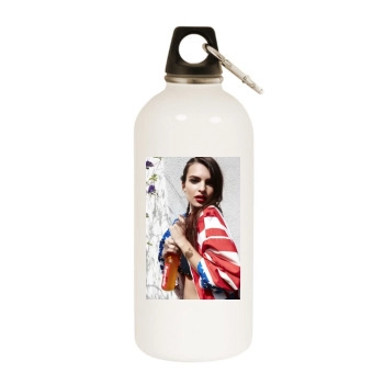 Emily Ratajkowski White Water Bottle With Carabiner