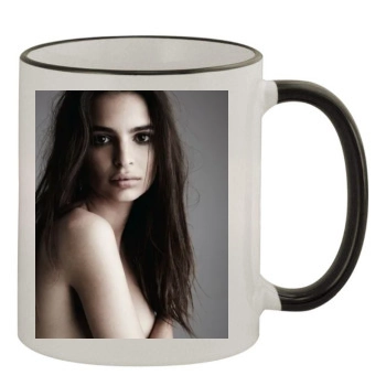 Emily Ratajkowski 11oz Colored Rim & Handle Mug