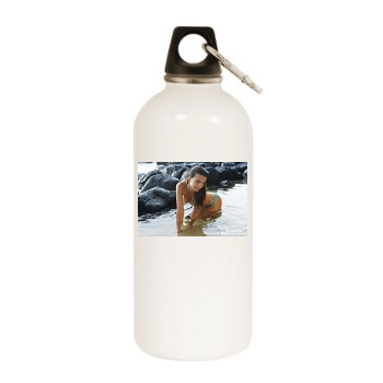 Emily Ratajkowski White Water Bottle With Carabiner