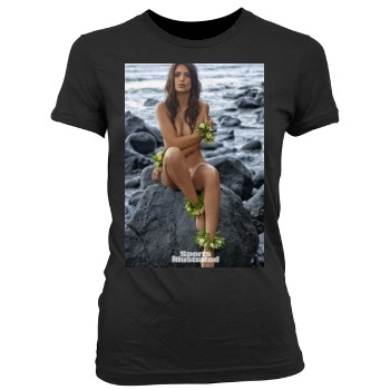 Emily Ratajkowski Women's Junior Cut Crewneck T-Shirt