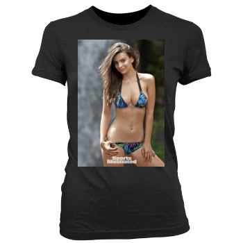 Emily Ratajkowski Women's Junior Cut Crewneck T-Shirt