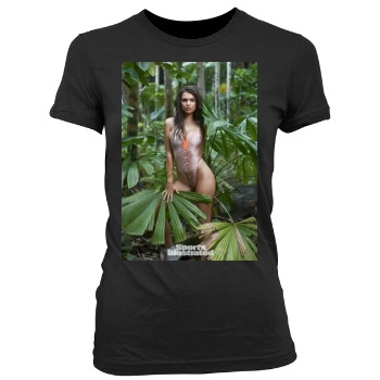 Emily Ratajkowski Women's Junior Cut Crewneck T-Shirt