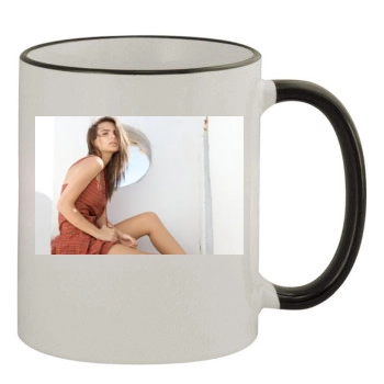 Emily Ratajkowski 11oz Colored Rim & Handle Mug