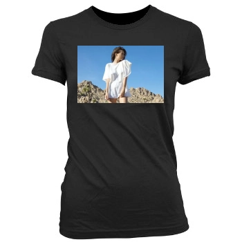 Emily Ratajkowski Women's Junior Cut Crewneck T-Shirt