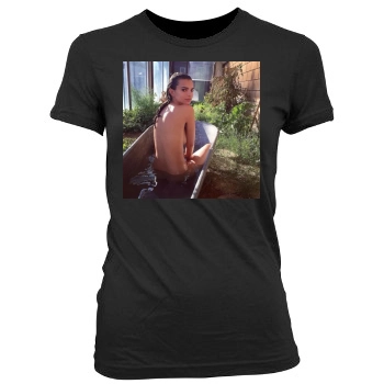 Emily Ratajkowski Women's Junior Cut Crewneck T-Shirt