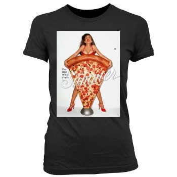 Emily Ratajkowski Women's Junior Cut Crewneck T-Shirt