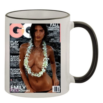 Emily Ratajkowski 11oz Colored Rim & Handle Mug