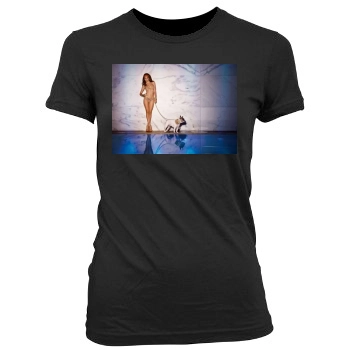 Emily Ratajkowski Women's Junior Cut Crewneck T-Shirt