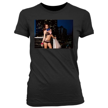 Emily Ratajkowski Women's Junior Cut Crewneck T-Shirt