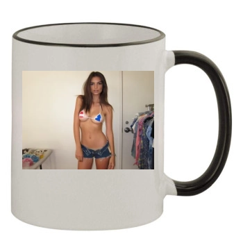 Emily Ratajkowski 11oz Colored Rim & Handle Mug