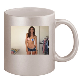 Emily Ratajkowski 11oz Metallic Silver Mug