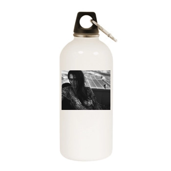 Emily Ratajkowski White Water Bottle With Carabiner