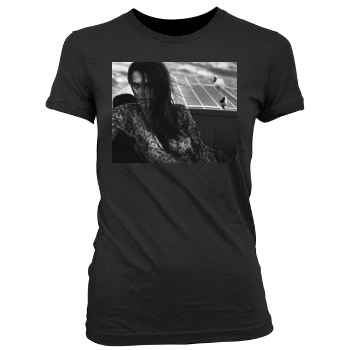 Emily Ratajkowski Women's Junior Cut Crewneck T-Shirt