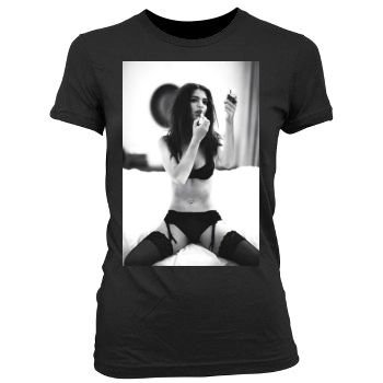 Emily Ratajkowski Women's Junior Cut Crewneck T-Shirt