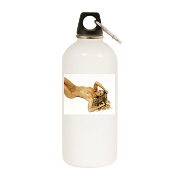 Jodie Marsh White Water Bottle With Carabiner