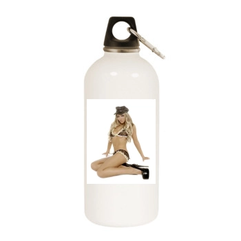 Jodie Marsh White Water Bottle With Carabiner