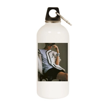 Famke Janssen White Water Bottle With Carabiner