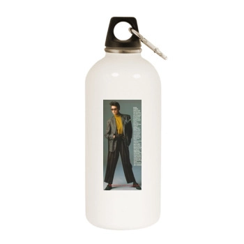 Famke Janssen White Water Bottle With Carabiner