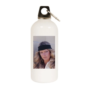 Farrah Fawcett White Water Bottle With Carabiner