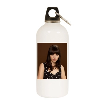 Felicity Jones White Water Bottle With Carabiner