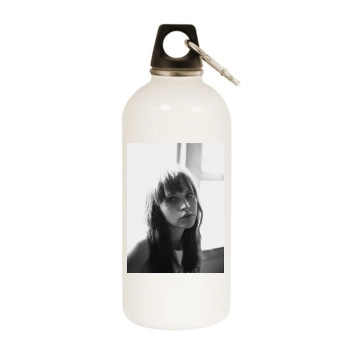 Felicity Jones White Water Bottle With Carabiner
