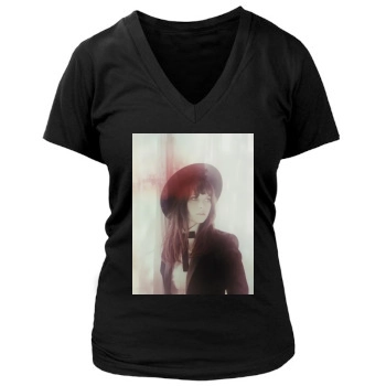 Felicity Jones Women's Deep V-Neck TShirt