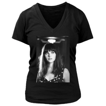 Felicity Jones Women's Deep V-Neck TShirt