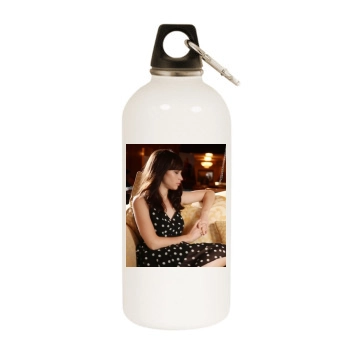 Felicity Jones White Water Bottle With Carabiner